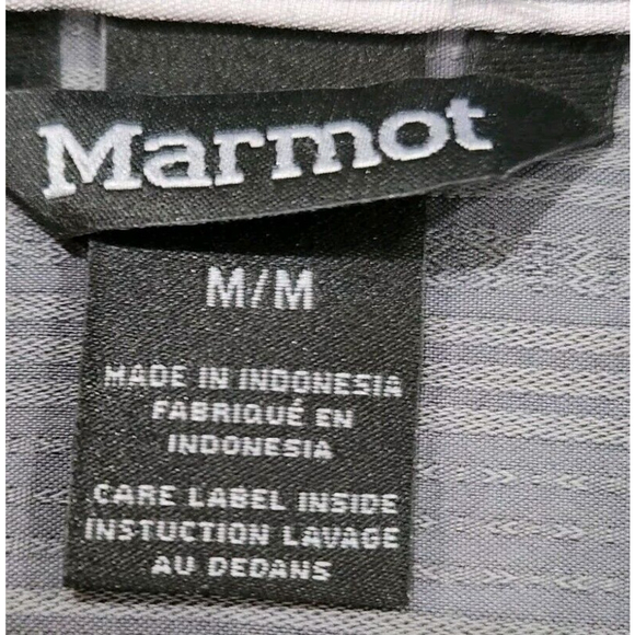 Marmot Mens Shirt Button Up Gray Medium Short Sleeves Pocket Logo *(Flaw) - Picture 5 of 11